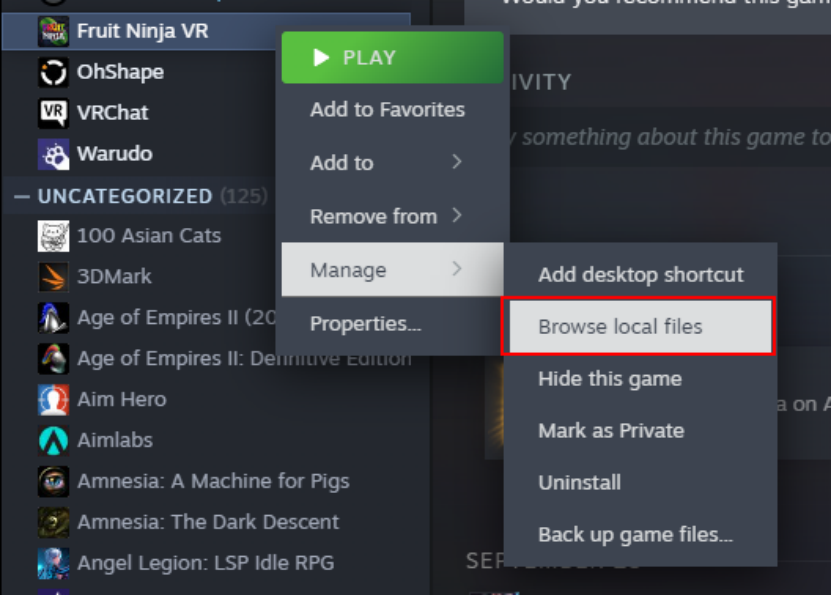 Fruit Ninja local folder